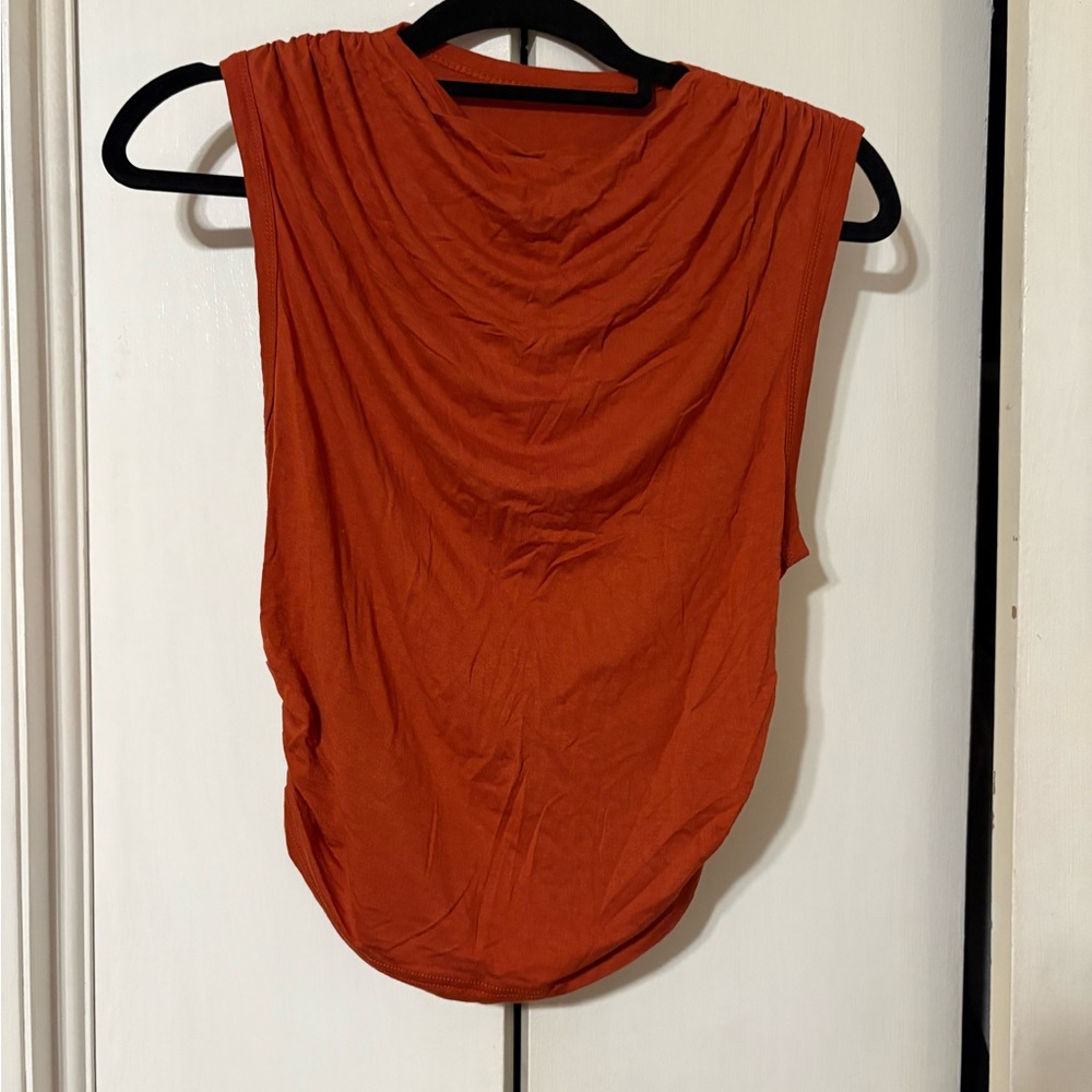 SHEIN Brown Ruched Tank Top